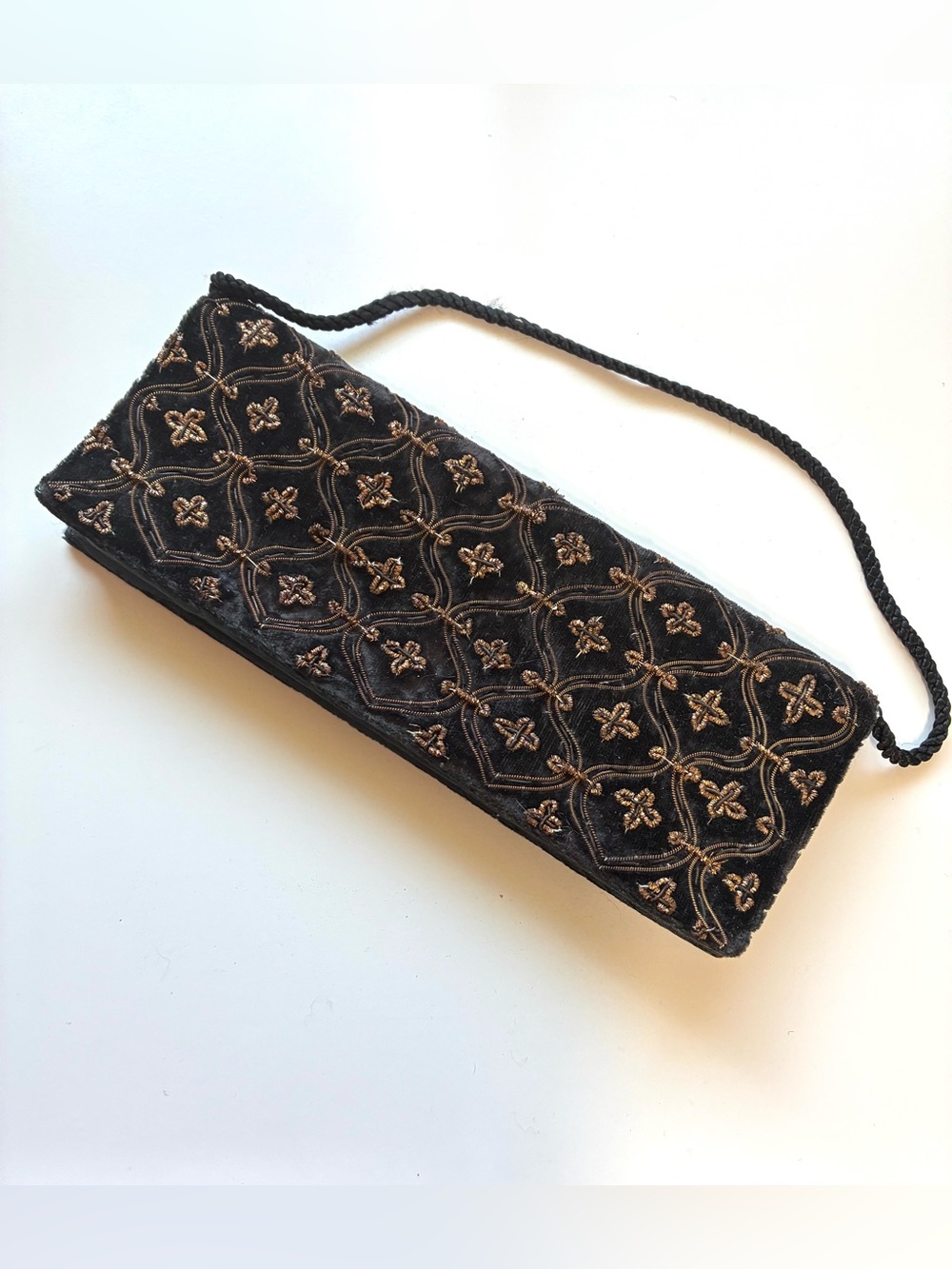 Vintage Velvet Gold Patternt Clutch - Picture 12 of 16